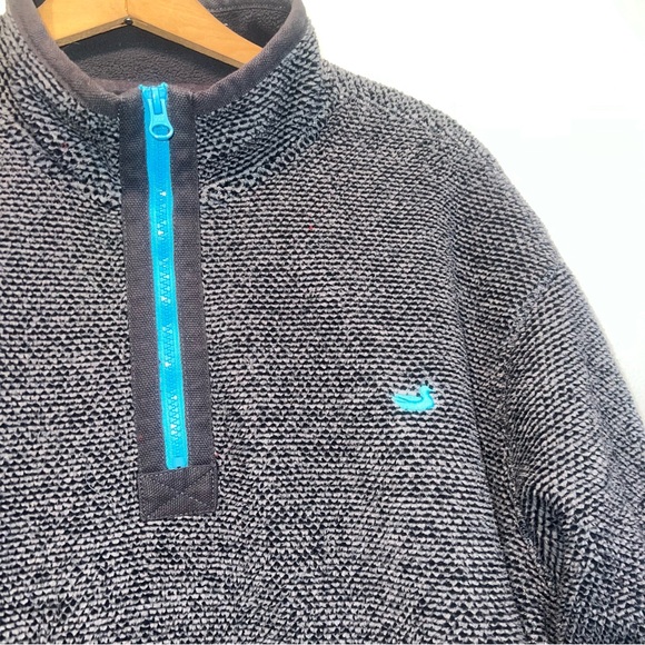 Southern Marsh Sweatshirt Mens Medium Gray Polyester Mock Neck 1/4 Zip Pullover - Picture 2 of 9